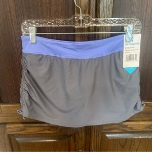 Free Country Gray Swim Skort with Lavender Waistband